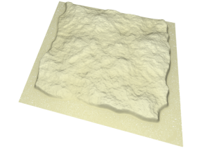 Height field object rendered in Povray using the png input file